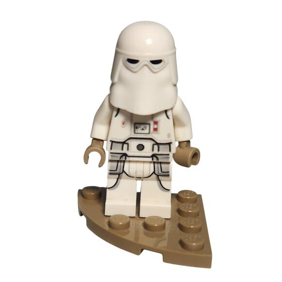 Lego Star Wars Snowtrooper Minifigure With 1 Tile Pre-owned VG - Picture 1 of 4